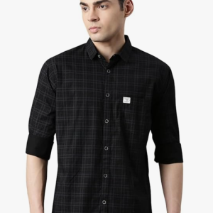 Men's Comfort Slim Fit Pure Cotton Opaque Checked Casual Shirt